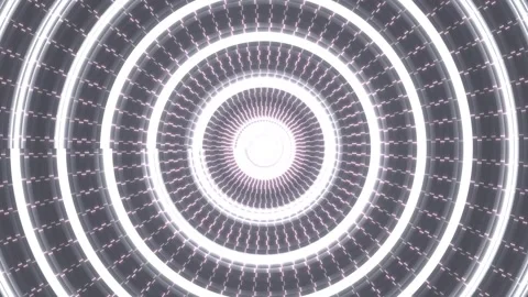 Circular pattern of light with expanding rings in dark Stock Footage 339356897