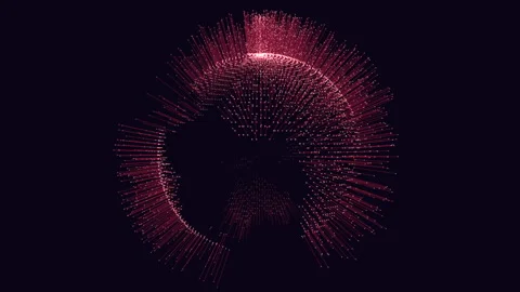 Circular pattern of lines and dots on a black background Stock-Footage 292951052