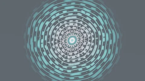 Circular pattern with lines and shapes in blue tones Stock Footage 337386486