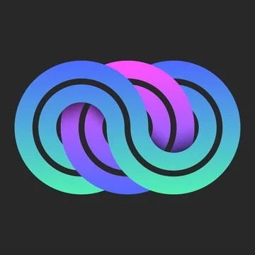 Circular pattern logo or infinity symbol from round links weaving symbol, v.. Stock Illustration