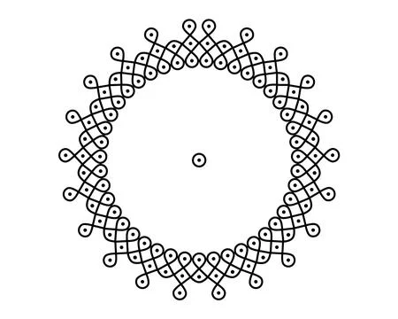 Circular pattern made of interlocking rings Stock Illustration