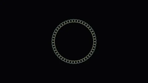 Circular pattern made of linked shapes on a dark background Stock Footage 338228138