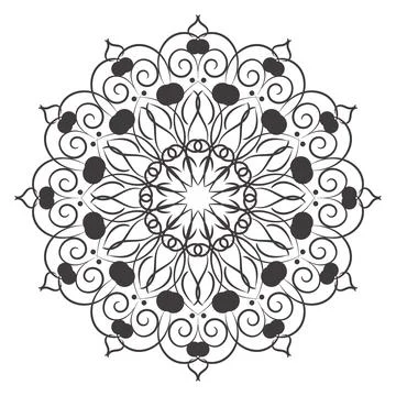 Circular pattern mandala art decoration elements Stock Illustration