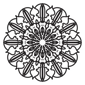 Circular pattern mandala art decoration elements Stock Illustration