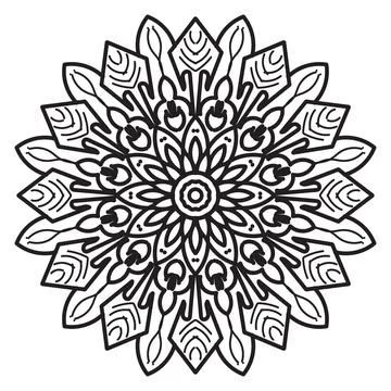 Circular pattern mandala art decoration elements Stock Illustration