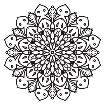 Circular pattern mandala art decoration elements Stock Illustration