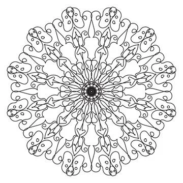 Circular pattern mandala art decoration elements Illustrazione stock