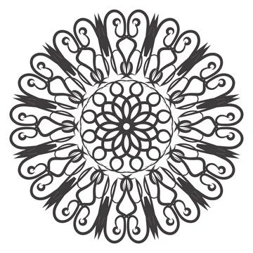 Circular pattern mandala art decoration elements Stock Illustration