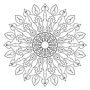 Circular pattern mandala art decoration elements Stock Illustration