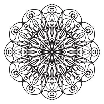 Circular pattern mandala art decoration elements Stock Illustration