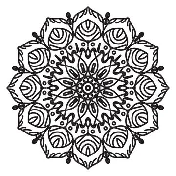 Circular pattern mandala art decoration elements Stock Illustration