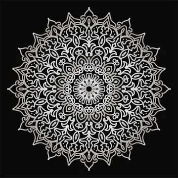 Circular pattern mandala art decoration elements Stock Illustration