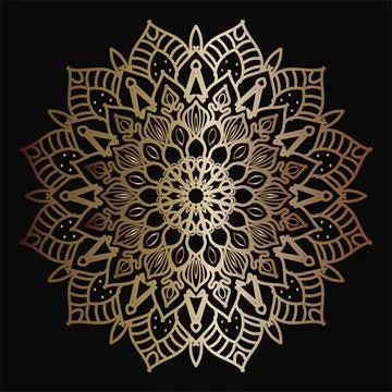 Circular pattern mandala art decoration elements Stock Illustration