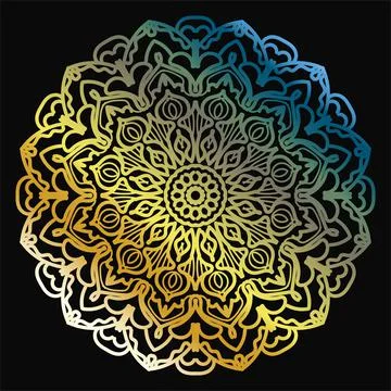 Circular pattern mandala art decoration elements Stock Illustration