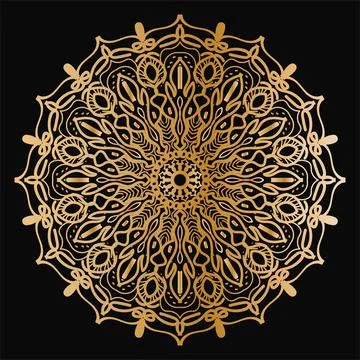 Circular pattern mandala art decoration elements Stock Illustration