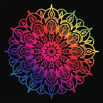 Circular pattern mandala art decoration elements Stock Illustration