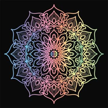 Circular pattern mandala art decoration elements Illustrazione stock