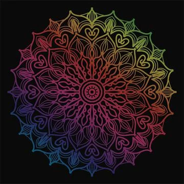 Circular pattern mandala art decoration elements Stock Illustration