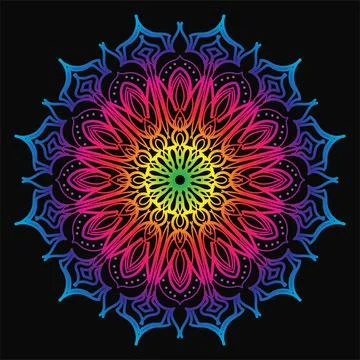 Circular pattern mandala art decoration elements Stock Illustration
