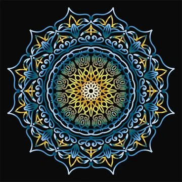 Circular pattern mandala art decoration elements Stock Illustration