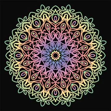 Circular pattern mandala art decoration elements Stock Illustration