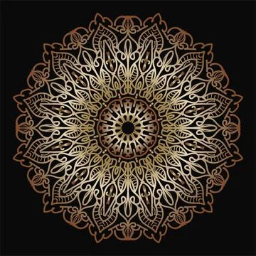 Circular pattern mandala art decoration elements Stock Illustration