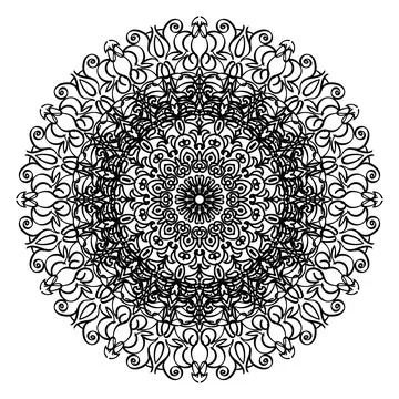 Circular pattern mandala art decoration elements Stock Illustration