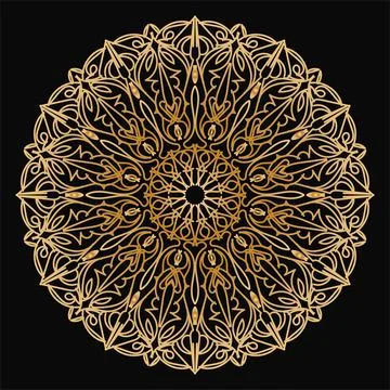Circular pattern mandala art decoration elements Stock Illustration
