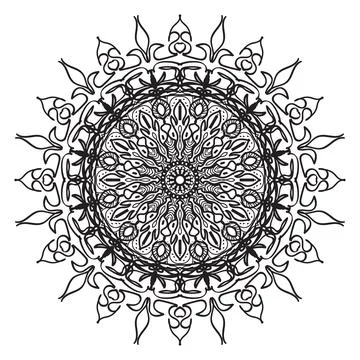 Circular pattern mandala art decoration elements Stock Illustration