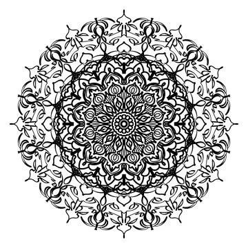 Circular pattern mandala art decoration elements Stock Illustration