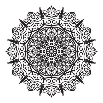 Circular pattern mandala art decoration elements Stock Illustration