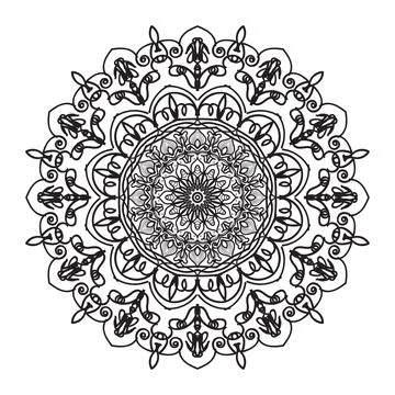 Circular pattern mandala art decoration elements Stock Illustration