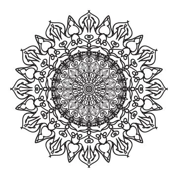 Circular pattern mandala art decoration elements Stock Illustration