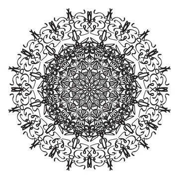 Circular pattern mandala art decoration elements Illustrazione stock