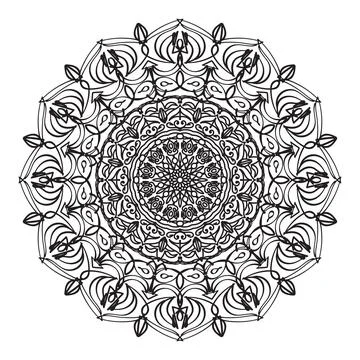Circular pattern mandala art decoration elements Stock Illustration