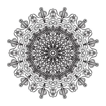 Circular pattern mandala art decoration elements Stock Illustration