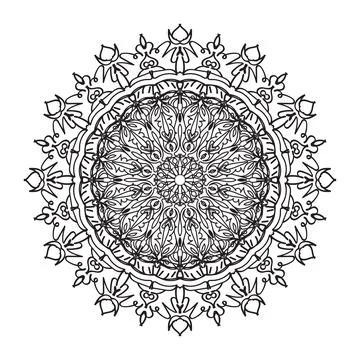 Circular pattern mandala art decoration elements Stock Illustration