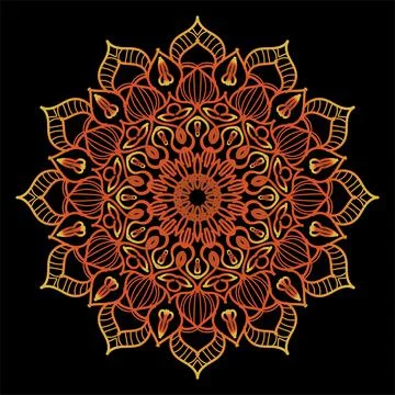 Circular pattern mandala art decoration elements Stock Illustration