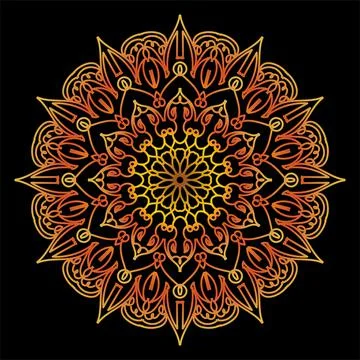 Circular pattern mandala art decoration elements Stock Illustration