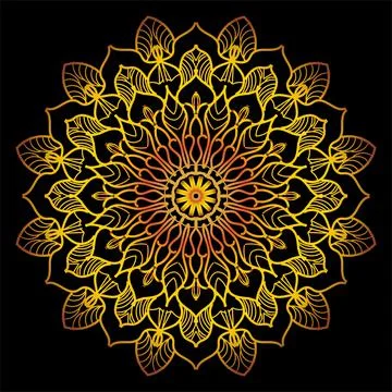 Circular pattern mandala art decoration elements Stock Illustration