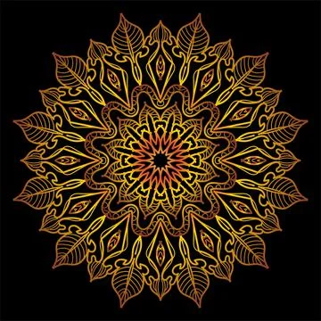 Circular pattern mandala art decoration elements Stock Illustration