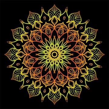 Circular pattern mandala art decoration elements Stock Illustration