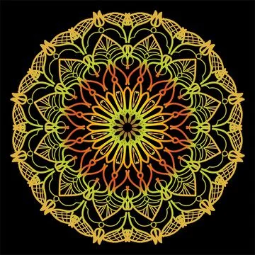 Circular pattern mandala art decoration elements Stock Illustration