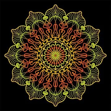 Circular pattern mandala art decoration elements Stock Illustration