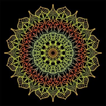 Circular pattern mandala art decoration elements Stock Illustration