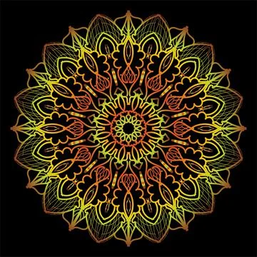 Circular pattern mandala art decoration elements Stock Illustration