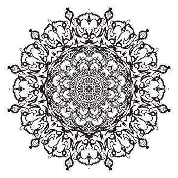 Circular pattern mandala art decoration elements イラスト素材