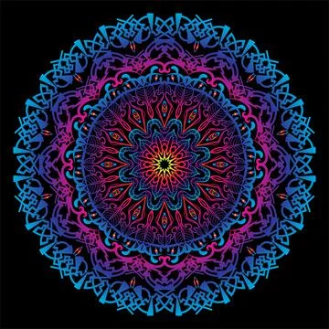 Circular pattern mandala art decoration elements Stock Illustration