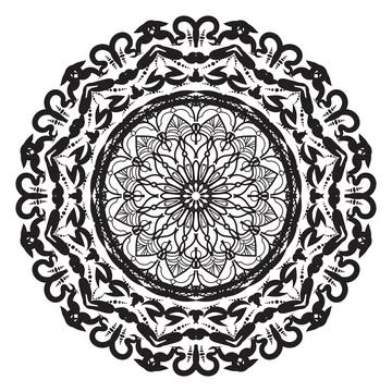 Circular pattern mandala art decoration elements Stock Illustration