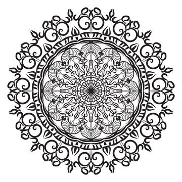 Circular pattern mandala art decoration elements Stock Illustration